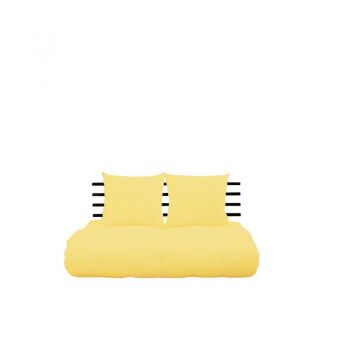 Sofa extensibilă textil galben Shin Sano Black