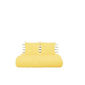 Sofa extensibilă textil galben Shin Sano Natur