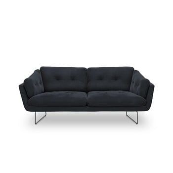 Canapea cu 3 locuri și tapițerie de catifea Windsor & Co Sofas Gravity, albastru închis