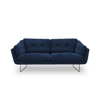 Canapea cu 3 locuri și tapițerie de catifea Windsor & Co Sofas Gravity, albastru
