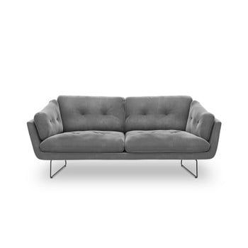 Canapea cu 3 locuri și tapițerie de catifea Windsor & Co Sofas Gravity, gri