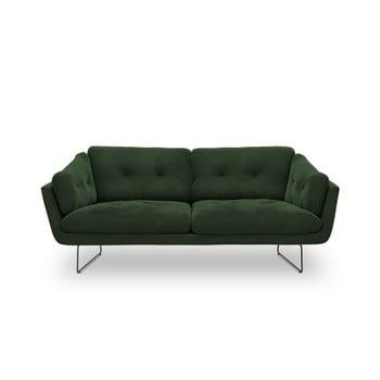 Canapea cu 3 locuri și tapițerie de catifea Windsor & Co Sofas Gravity, verde