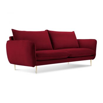 Canapea cu tapițerie din catifea Cosmopolitan Design Florence, roșu, 160 cm