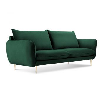 Canapea cu tapițerie din catifea Cosmopolitan Design Florence, verde sticlă, 160 cm la reducere