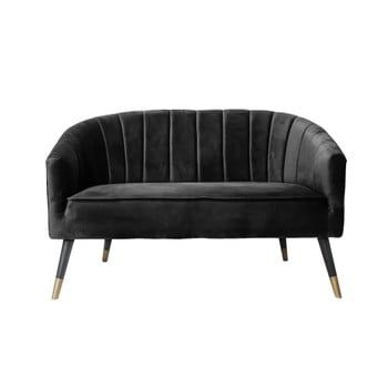 Canapea din catifea Leitmotiv Royal, negru