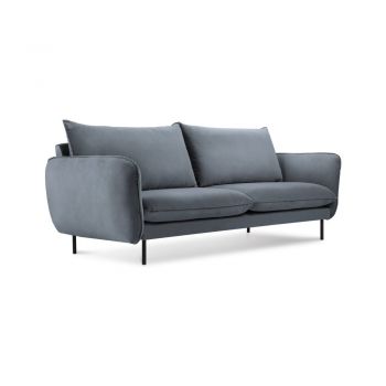 Canapea țesătură catifea Cosmopolitan Design Vienna, 160 cm, gri