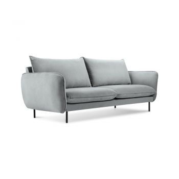 Canapea țesătură catifea Cosmopolitan Design Vienna, 160 cm, gri deschis la reducere