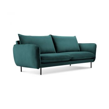 Canapea țesătură catifea Cosmopolitan Design Vienna, 160 cm, verde petrol la reducere