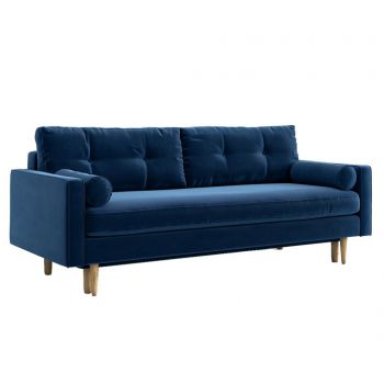 Canapea extensibila 3 locuri Optisofa, Esme Riviera Blue, 218x92x85 cm - Optisofa, Albastru