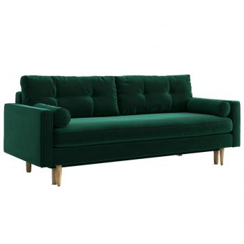 Canapea extensibila 3 locuri Optisofa, Esme Riviera Green, verde, 218x92x85 cm - Optisofa, Verde