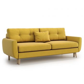 Canapea extensibila 3 locuri Optisofa, Harris Yellow, 231x95x85 cm - Optisofa, Galben & Auriu