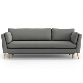 Canapea extensibila 3 locuri Jane Olaf Dark Grey - Optisofa, Gri & Argintiu