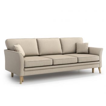 Canapea extensibila 3 locuri Optisofa, Juliett Beige, 223x95x85 cm - Optisofa, Crem