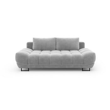 Canapea extensibilă cu 3 locuri și tapițerie de catifea Windsor & Co Sofas Cirrus, gri deschis