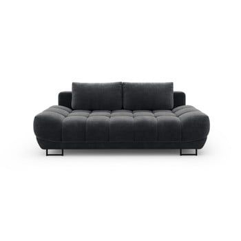 Canapea extensibilă cu 3 locuri și tapițerie de catifea Windsor & Co Sofas Cirrus, gri închis