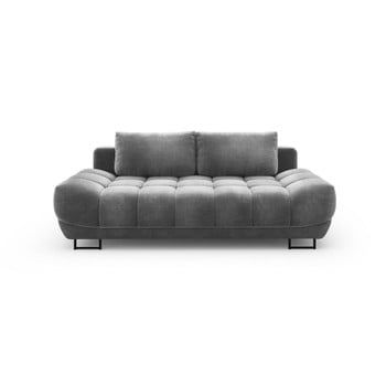 Canapea extensibilă cu 3 locuri și tapițerie de catifea Windsor & Co Sofas Cirrus, gri