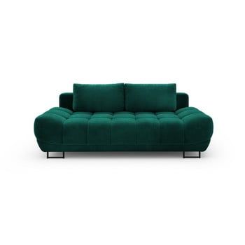 Canapea extensibilă cu 3 locuri și tapițerie de catifea Windsor & Co Sofas Cirrus, verde