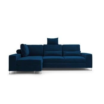 Colțar extensibil cu tapițerie de catifea și șezlong pe partea stângă Windsor & Co Sofas Diane, albastru Colțar extensibil cu tapițerie de catifea și șezlong pe partea stângă Windsor & Co Sofas Diane, albastru