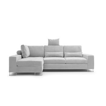 Canapea extensibilă cu înveliș de catifea Windsor & Co Sofas Diane, pe partea stângă, gri deschis