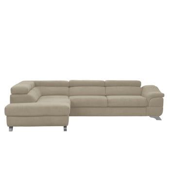 Canapea extensibilă cu înveliș de catifea Windsor & Co Sofas Gamma, pe partea stângă, maro gri