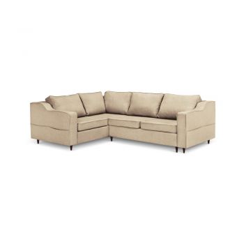 Canapea extensibilă cuspațiu de depozitare Mazzini Sofas Narcisse, pe partea stângă, bej