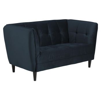 Canapea fixa tapitata cu stofa, 2 locuri Jonna Bleumarin, l146xA82xH80 cm