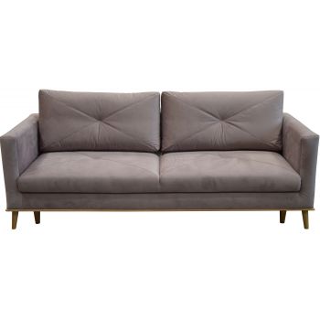 Canapea Lande Extensibila cu Arcuri Ondulate si Spuma Poliuretanica, 3 Locuri, Suprafata de Dormit 189x124 cm, cu Lada de Depozitare, Perne Incluse, l215xA92xH74 cm