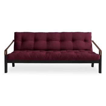 Canapea variabilă Karup Design Poetry Black/Bordeaux, roșu închis