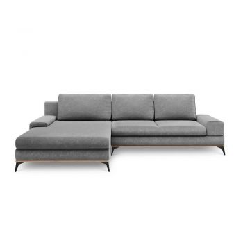 Colțar extensibil cu șezlong pe partea stângă Windsor & Co Sofas Planet, gri