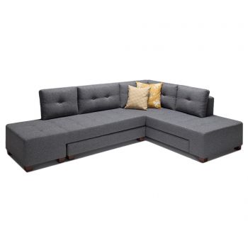 Coltar extensibil dreapta Balcab Home, Manama Grey, gri, 280x206x85 cm - Balcab Home, Gri & Argintiu