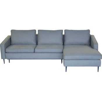 Coltar extensibil cu lada de depozitare, cu sezlong pe dreapta Cortina Gri, l268xA174xH74 cm Coltar extensibil cu lada de depozitare, cu sezlong pe dreapta Cortina Gri, l268xA174xH74 cm