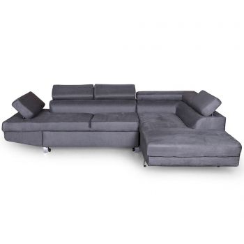 Coltar extensibil dreapta Kult, Rio Amos Firenze Grey, gri, 272x192x71 cm - Kult, Gri & Argintiu