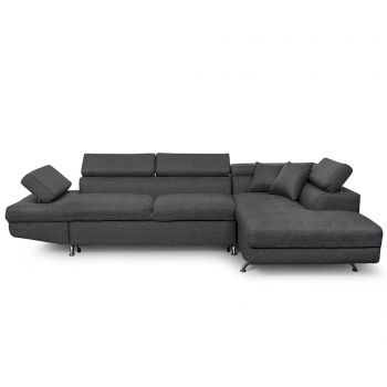 Coltar extensibil dreapta Kult, Rio Khrish Grey, gri, 297x206x79 cm - Kult, Gri & Argintiu