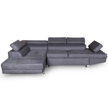 Coltar extensibil stanga Kult, Rio Amos Firenze Grey, gri, 272x192x75 cm - Kult, Gri & Argintiu