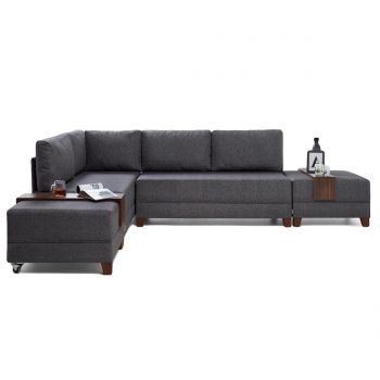 Coltar stanga Balcab Home, Fly Grey, 280x210x80 cm - Balcab Home, Gri & Argintiu