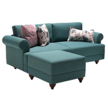 Set canapea 3 locuri si taburet pentru picioare Samara Turquoise Set canapea 3 locuri si taburet pentru picioare Samara Turquoise