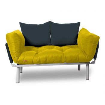 Sofa extensibila Minderim, Relax Yellow Smoked - Minderim, Galben & Auriu