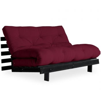 Sofa extensibila Roots Black & Bordeaux 140x200 cm - Karup Design, Rosu