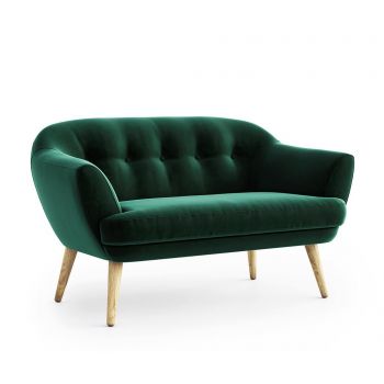 Canapea 2 locuri Optisofa, Elsa Riviera Dark Green, verde inchis, 135x86x77 cm - Optisofa, Verde