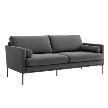 Canapea 3 locuri Optisofa, Blanca Monolith Grey, 191x94x87 cm - Optisofa, Gri & Argintiu