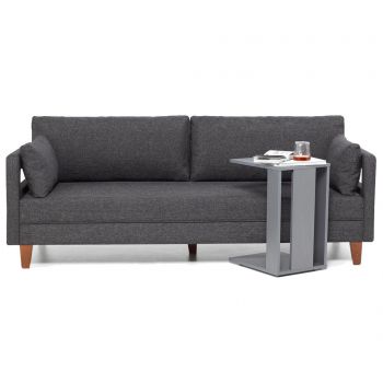 Canapea 3 locuri Comfort Grey - Balcab Home, Gri & Argintiu