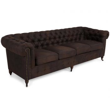 Canapea 4 locuri Chesterfield Vintage Brown - Kalatzerka, Maro Canapea 4 locuri Chesterfield Vintage Brown - Kalatzerka, Maro