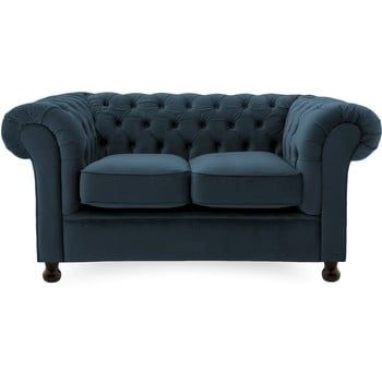 Canapea cu 2 locuri Vivonita Chesterfield, bleumarin