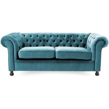 Canapea cu 3 locuri Vivonita Chesterfield, bleu
