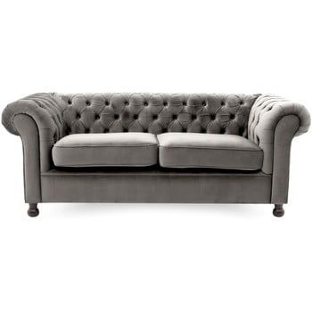 Canapea cu 3 locuri Vivonita Chesterfield, gri