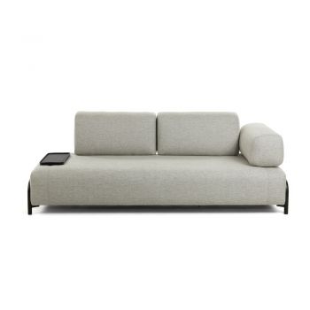 Canapea cu tavă mică pentru depozitare Kave Home Compo, gri-bej
