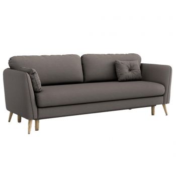 Canapea extensibila 3 locuri Optisofa, Clara Melva Grey, gri, 236x93x89 cm - Optisofa, Gri & Argintiu