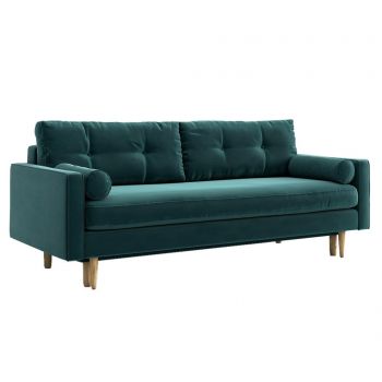 Canapea extensibila 3 locuri Optisofa, Esme Riviera Turquoise, 218x92x85 cm - Optisofa, Albastru