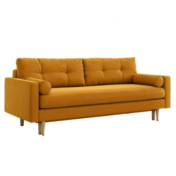 Canapea extensibila 3 locuri Esme Riviera Yellow - Optisofa, Galben & Auriu