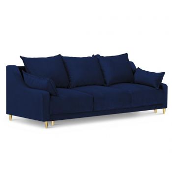Canapea extensibila 3 locuri Pansy Royal Blue - Mazzini Sofas, Albastru